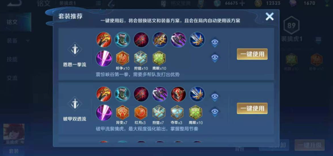 王者荣耀老虎出装和铭文怎么搭配